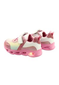 NEWS - ADI Buty Sportowe Świecące LED Rzepy News 22DZ32-4837 Pink/White białe różowe. Zapięcie: rzepy. Kolor: różowy, biały, wielokolorowy. Materiał: skóra ekologiczna, materiał #4