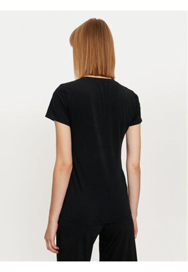 Deha T-Shirt A00150 Czarny Regular Fit. Kolor: czarny. Materiał: bawełna