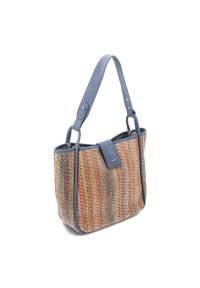Torebka 2 w 1 damska Rieker, z plecionego materiału tekstylnego z elementami materiału syntetycznego o sztywnej formie z długimi uchwytami do noszeni. Sezon: wiosna, lato. Styl: casual, elegancki, boho #7
