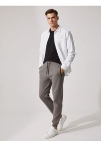 Sinsay - Strukturalne spodnie regular fit - szary. Kolor: szary #1