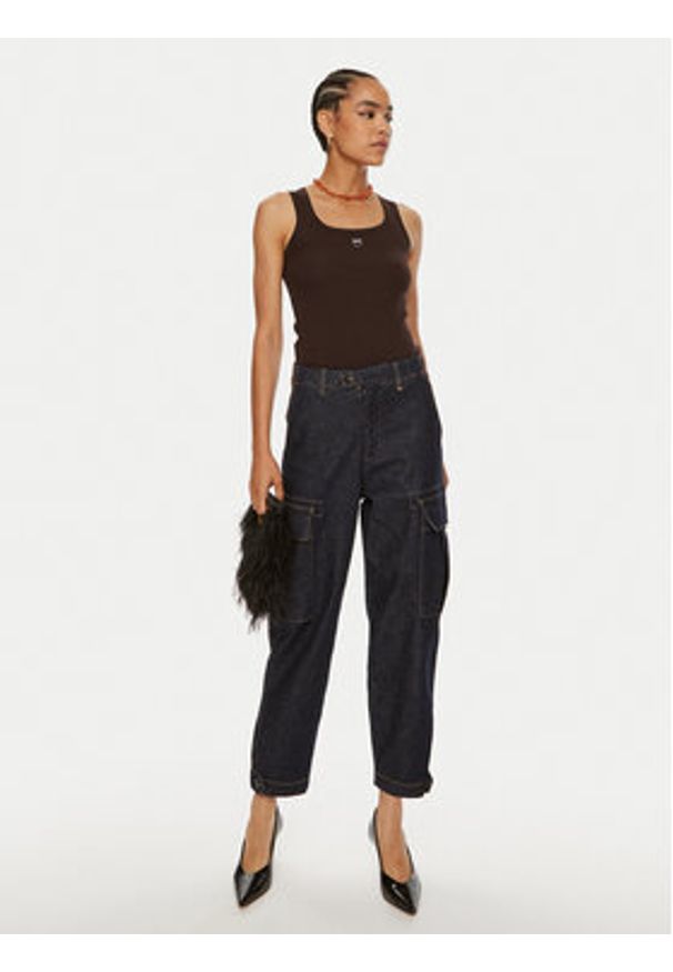 Pinko Jeansy Sonata 103856 A20N Granatowy Wide Leg. Kolor: niebieski