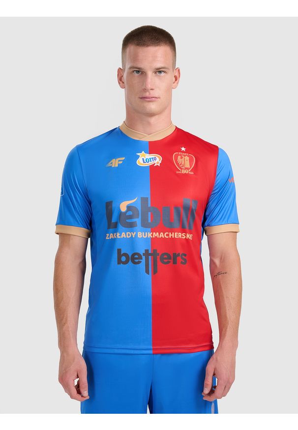 4f - 4F Trzecia koszulka klubowa z sezonu 2025/26 męska 4F x Stal Mielec - czarna M. Okazja: do domu. Kolor: czarny. Materiał: włókno, dzianina. Długość: długie. Wzór: gradientowy. Styl: sportowy, klasyczny