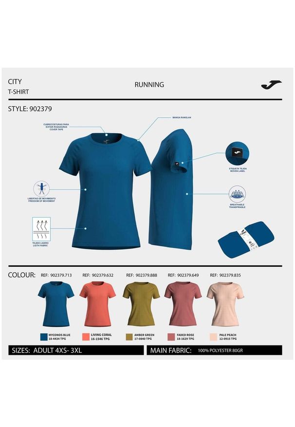 Koszulka do biegania damska Joma R-Night Iconic. Kolor: niebieski. Sport: bieganie