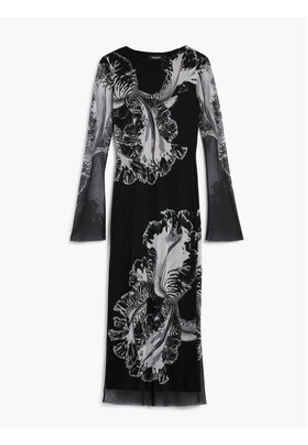 Desigual Sukienka codzienna Reims Lacroix 26SWVK53 Czarny Regular Fit. Okazja: na co dzień. Kolor: czarny. Materiał: syntetyk. Typ sukienki: proste. Styl: casual