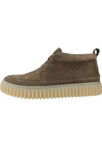 Clarks - Kapcie CLARKS TORHILL HI Zielony. Kolor: zielony. Materiał: tkanina, skóra. Sport: turystyka piesza