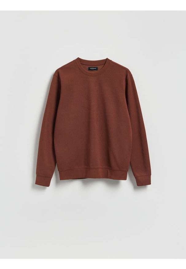 Reserved - Bluza regular z bawełną - brązowy. Kolor: brązowy. Materiał: bawełna
