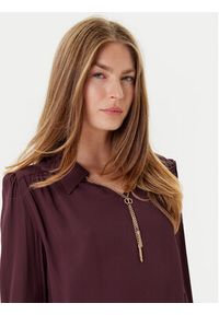 TwinSet - TWINSET Bluzka 252TP2291 Bordowy Loose Fit. Kolor: czerwony. Materiał: wiskoza #5