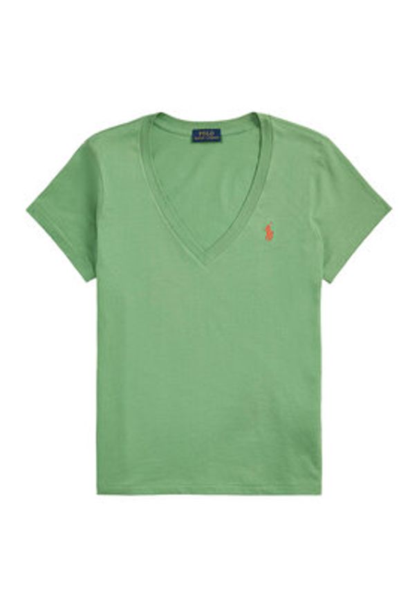 Polo Ralph Lauren T-Shirt 211902403009 Zielony Straight Fit. Typ kołnierza: polo. Kolor: zielony. Materiał: bawełna
