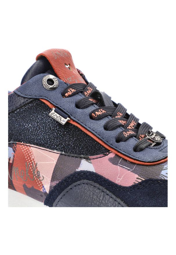 Granatowe Sneakersy Anekke Wygodne Buty Damskie. Kolor: niebieski. Materiał: materiał, skóra ekologiczna. Szerokość cholewki: normalna. Styl: sportowy