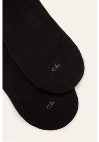 Calvin Klein - Stopki (2-pack). Kolor: czarny. Materiał: bawełna, poliester, materiał, elastan. Wzór: gładki #2