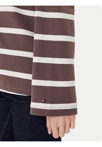 TOMMY HILFIGER - Tommy Hilfiger Bluzka Gold Button WW0WW45760 Brązowy Relaxed Fit. Kolor: brązowy. Materiał: bawełna #4