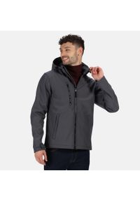 Regatta - Softshell Z Kapturem Męski Venturer. Typ kołnierza: kaptur. Kolor: niebieski. Materiał: softshell. Sport: turystyka piesza #2