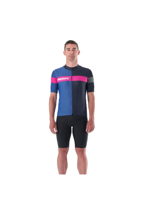 MAVIC - Dżersej z krótkim rękawem Mavic Ksyrium Pro. Kolor: niebieski, fioletowy, wielokolorowy. Materiał: jersey. Długość rękawa: krótki rękaw. Długość: krótkie. Sport: kolarstwo