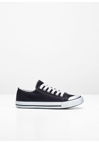 bonprix - Sneakersy z bawełnianej kanwy. Kolor: czarny. Materiał: bawełna #1