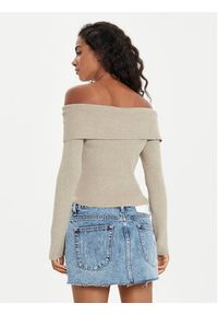 Guess Sweter Nina W4BR73 Z3K92 Beżowy Slim Fit. Kolor: beżowy. Materiał: syntetyk #5