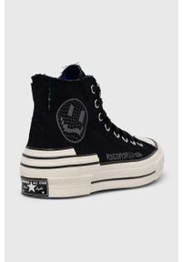 Converse trampki Chuck 70 Trippy Heel kolor czarny. Nosek buta: okrągły. Zapięcie: sznurówki. Kolor: czarny. Materiał: guma. Szerokość cholewki: normalna #6