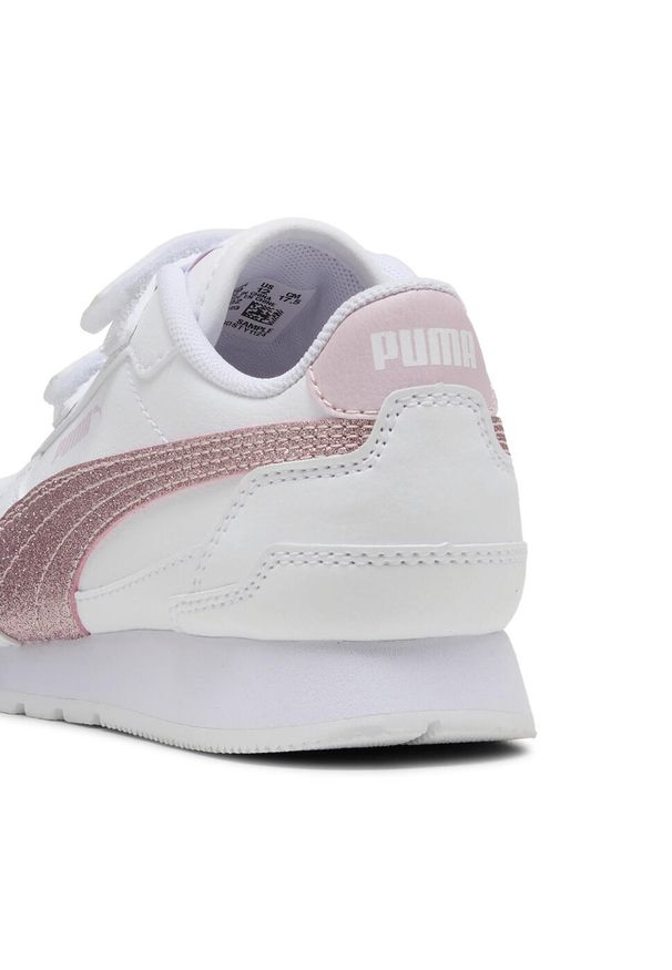 Puma - Dziecięce sneakersy ST Runner v4 Glitter PUMA. Kolor: szary, biały, wielokolorowy, różowy. Sport: turystyka piesza