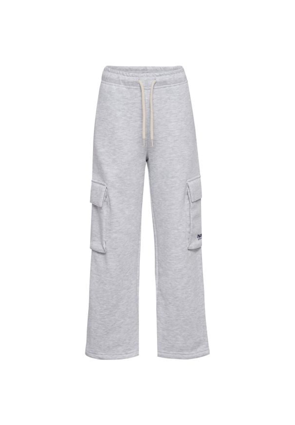 Dziewczęce spodnie dresowe cargo Hummel Loose. Kolor: szary. Materiał: dresówka