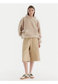 Adidas - adidas Bluza Essentials Teddy JW6061 Beżowy Oversize. Kolor: beżowy. Materiał: syntetyk
