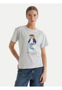 Polo Ralph Lauren T-Shirt 211A96261001 Szary Slim Fit. Typ kołnierza: polo. Kolor: szary. Materiał: bawełna #1