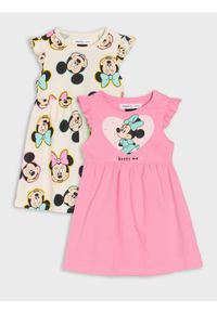 Sinsay - Sukienki 2 pack Minnie Mouse - begonia. Wzór: motyw z bajki #1