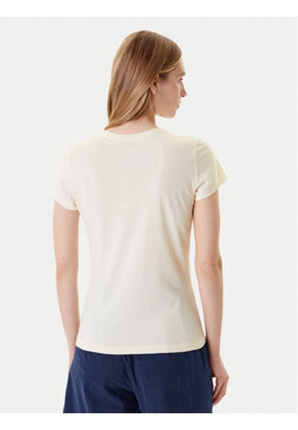 Mustang T-Shirt Loa 1016509 Écru Slim Fit. Materiał: bawełna