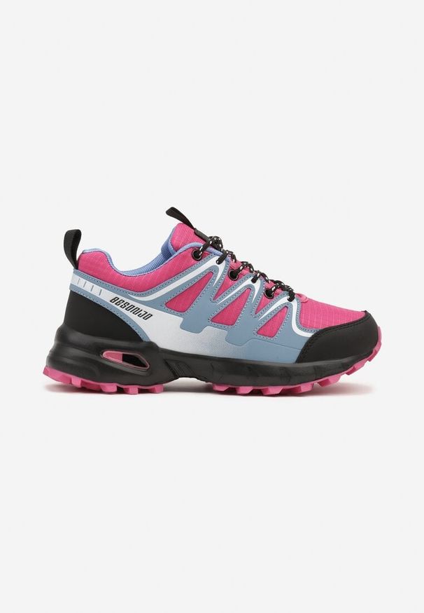 Born2be - Niebiesko-Fuksjowe Płaskie Sznurowane Buty Sportowe Sneakersy z Ozdobnymi Wstawkami Tinamar. Zapięcie: sznurówki. Kolor: niebieski. Materiał: jeans. Wzór: aplikacja