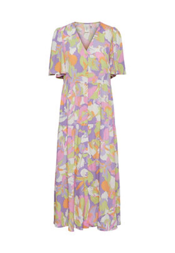 YAS Sukienka 26029365 Fioletowy Regular Fit. Kolor: fioletowy. Materiał: wiskoza