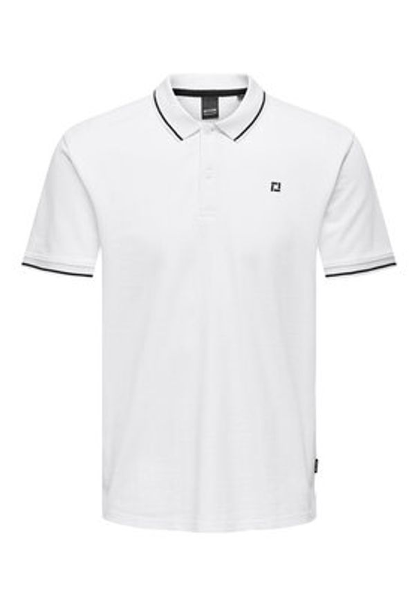 Only & Sons Polo Fletcher 22024827 Biały Regular Fit. Typ kołnierza: polo. Kolor: biały. Materiał: bawełna