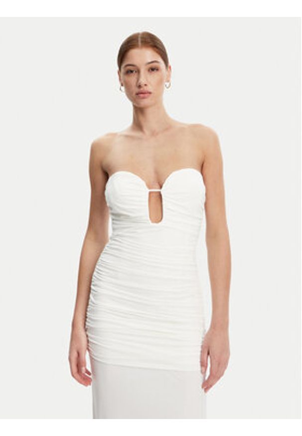 BARDOT Sukienka wieczorowa 59692DB1 Biały Slim Fit. Kolor: biały. Materiał: syntetyk. Styl: wizytowy