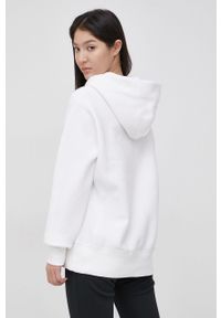 Champion Bluza damska kolor biały z kapturem z aplikacją. Typ kołnierza: kaptur. Kolor: biały. Wzór: aplikacja