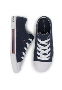 TOMMY HILFIGER - Tommy Hilfiger Trampki Low Cut Lace-Up Sneaker T3X4-30692-0890 S Granatowy. Kolor: niebieski. Materiał: materiał