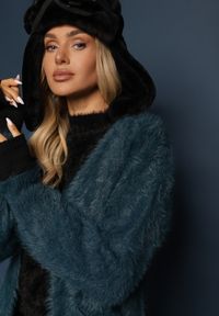 Renee - Ciemnozielony Kardigan Niezapinany z Wełną i Wsuwanymi Kieszeniami Rianessa. Kolor: zielony. Materiał: wełna #4