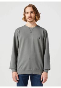 Wrangler - WRANGLER MĘSKA BLUZA WRANGLER SIGN OFF CREW GUN METAL 112350537