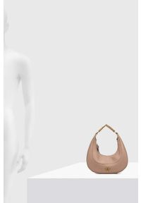 Pinko torebka skórzana kolor beżowy. Kolor: beżowy. Materiał: skórzane #7