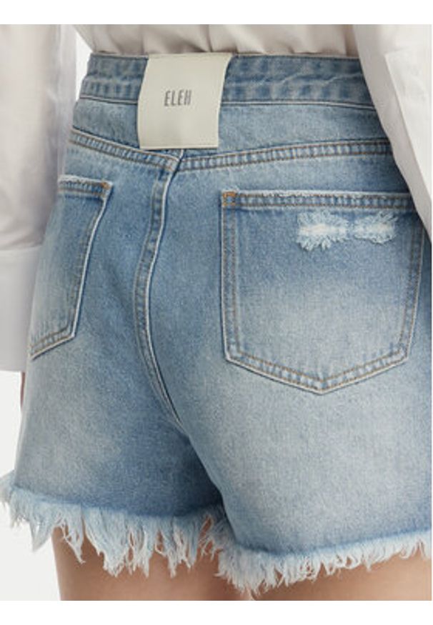 Eleh Szorty jeansowe EL122 Niebieski Regular Fit. Kolor: niebieski. Materiał: bawełna