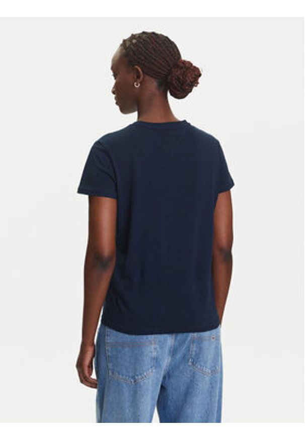 Tommy Jeans T-Shirt Essential DW0DW21404 Granatowy Regular Fit. Kolor: niebieski. Materiał: bawełna