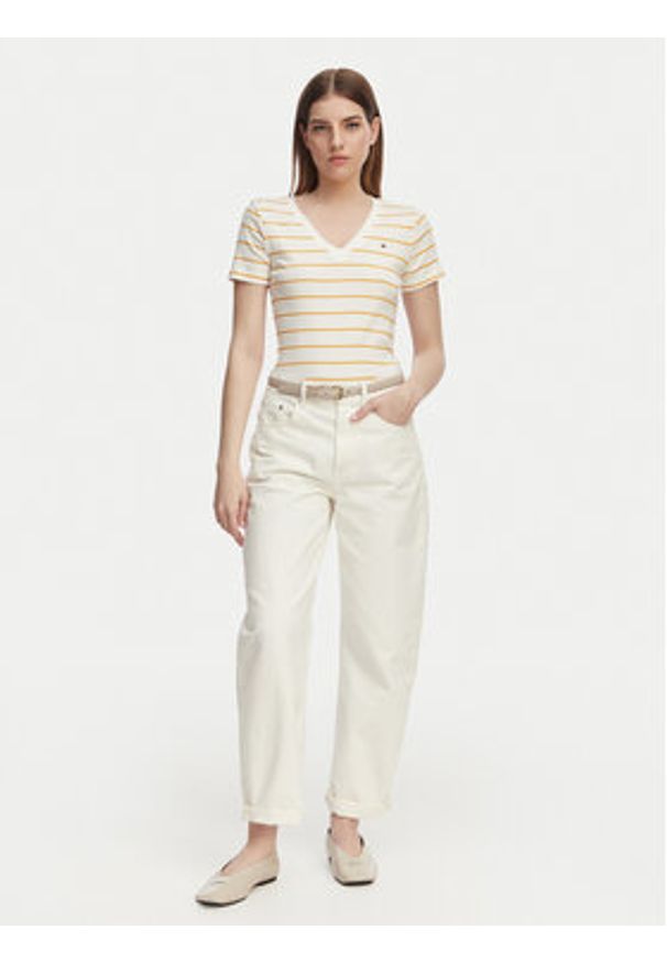 TOMMY HILFIGER - Tommy Hilfiger T-Shirt New Cody WW0WW40584 Pomarańczowy Slim Fit. Kolor: pomarańczowy. Materiał: bawełna