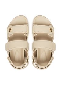 TOMMY HILFIGER - Tommy Hilfiger Sandały Leather Sporty Platform Sandal FW0FW09119 Beżowy. Kolor: beżowy. Materiał: skóra. Obcas: na platformie. Styl: sportowy #2