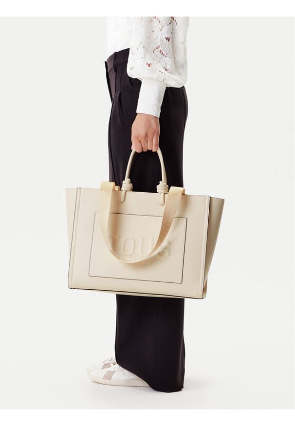 Tous - TOUS Torebka Amaya La Rue New 2002025801 Beżowy. Kolor: beżowy. Materiał: skórzane