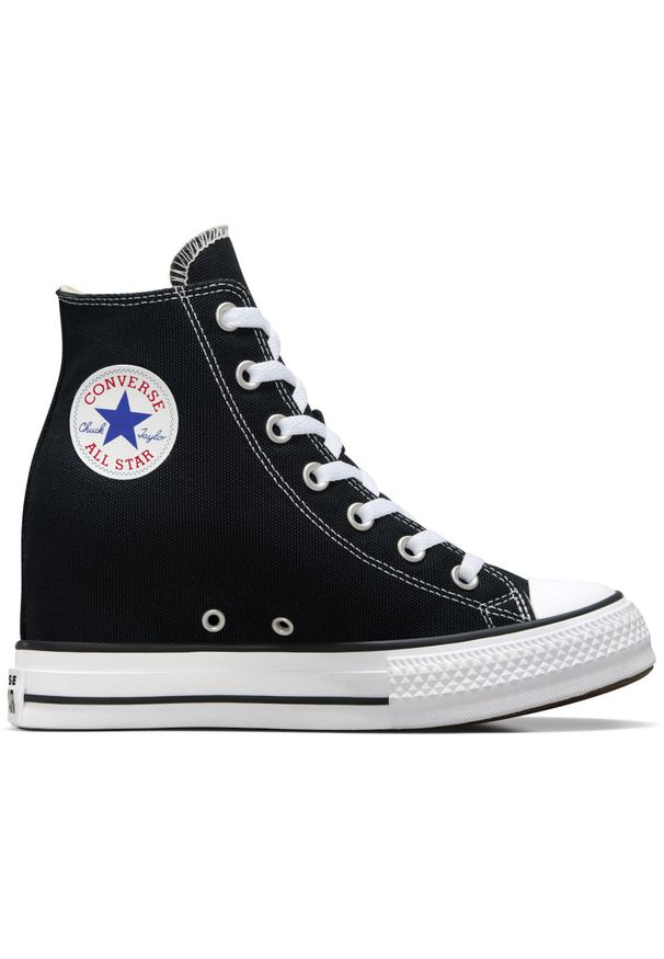 Adidasy Converse Chuck Taylor All Star Wedge Platform, Kobiety. Kolor: czarny. Materiał: materiał. Obcas: na platformie. Model: Converse All Star