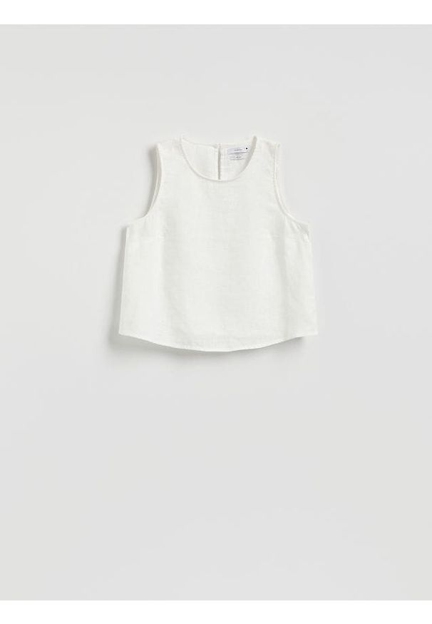 Reserved - Lniana bluzka - złamana biel. Materiał: len