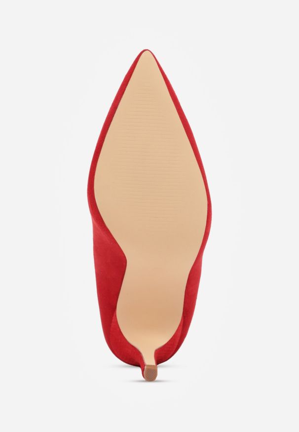 Born2be - Czerwone Eleganckie Szpilki Mevair. Okazja: do pracy, na co dzień, na spotkanie biznesowe. Nosek buta: szpiczasty. Kolor: czerwony. Materiał: jeans, zamsz. Sezon: lato. Obcas: na szpilce. Styl: elegancki