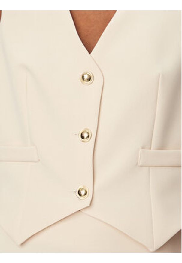 Rinascimento Kamizelka garniturowa CFC0128644003 Beżowy Regular Fit. Kolor: beżowy. Materiał: syntetyk