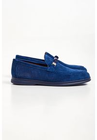 Półbuty męskie skórzane CESARE CASADEI. Materiał: zamsz, skóra. Wzór: aplikacja. Styl: elegancki #4