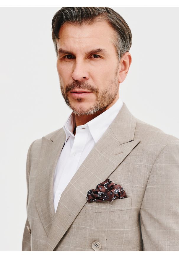 Pako Lorente - PAKO LORENTE – Dwurzędowa marynarka garniturowa w kratę. Materiał: wełna