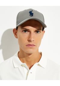 Ralph Lauren - RALPH LAUREN - Szara czapka z daszkiem z logo. Kolor: szary. Wzór: haft