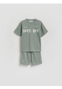 Reserved - Bawełniany komplet - jasnoszary. Kolor: szary. Materiał: bawełna #1