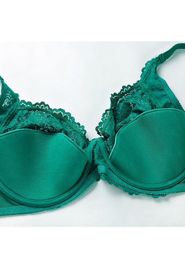 Intica - Biustonosz koronkowy plus size z delikatnym wsparciem na co dzień i okazje Natusuko. Kolekcja: plus size. Kolor: beżowy. Materiał: koronka. Wzór: koronka