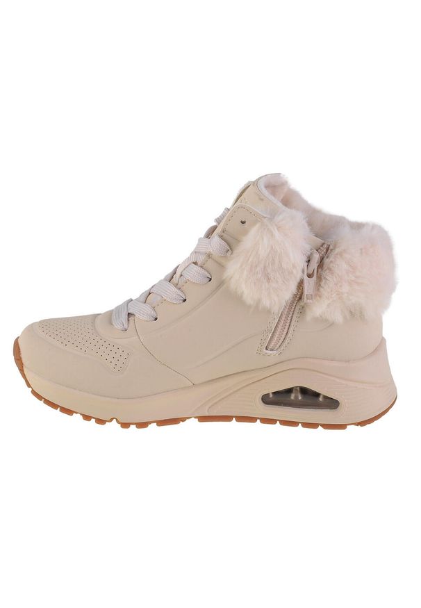 skechers - Buty zimowe dziewczęce, Uno - Fall Air. Kolor: beżowy. Materiał: materiał, syntetyk. Szerokość cholewki: normalna. Sezon: zima. Sport: turystyka piesza